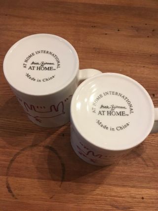 Set Of 2 Trish Richman for AT HOME Christmas REINDEER Mug from Crate & Barrel 5