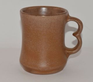 Vintage Frankoma Pottery Two Finger C9 Coffee Mug 4 " Tall Plainsman Brown/tan