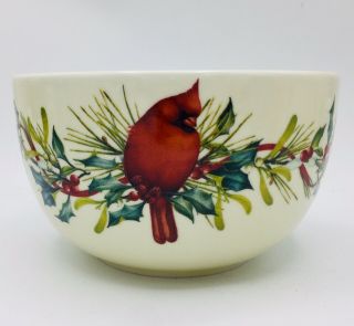 Lenox Winter Greetings Christmas Holiday Serving Bowl Red Cardinal