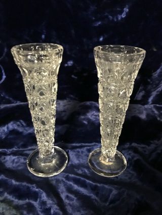 2 24 Lead Crystal 6” Bud Vases With Tags