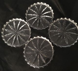4 - Cut Glass Coasters 3.  75 "