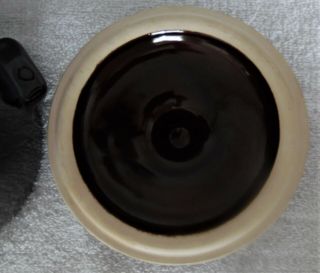 Vintage Brown Glazed Stoneware Bean Pot w/ Lid marked WEST BEND USA 1 Quart VGC 5