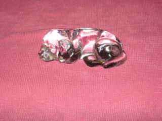 24 Lead Crystal Glass Sleeping Dog Figurine Paperweight Germany