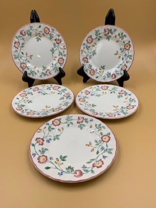 Set Of 5 Churchill Briar Rose Staffordshire Fine English Tableware Lunch Plates