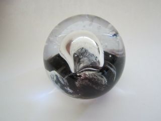 Vintage Small Signed Caithness Scotland Moon Crystal Paperweight C49917 Nr
