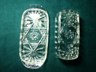 Vintage Clear Pressed Glass COVERED BUTTER DISH 2
