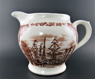 Vintage Staffordshire Alfred Meakin England Creamer Pitcher Fair Winds (e35)