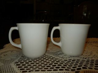 Set Of 2 Corning Corelle Winter Frost White D - Handle Mugs/cups 8 Oz.