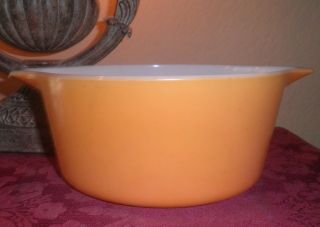 Vintage Gold Orange Pyrex Casserole Bowl 2 Qt.