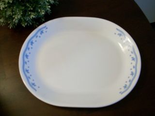 Corelle Morning Blue Oval Meat Platter 10 " X 12 " Retired Pattern