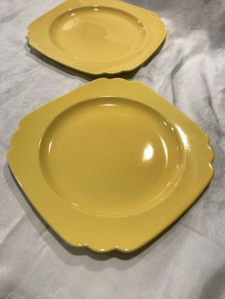 Homer Laughlin Riviera Yellow Dinner Plates Set Of 2 9 Inches