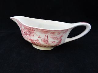 Johnson Brothers Bros Historic America Pink Gravy Boat Low Water Mississippi