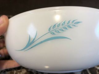 Vintage Pyrex Blue Wheat 023 1.  5 qt.  Hostess promotional bowl,  no lid 3