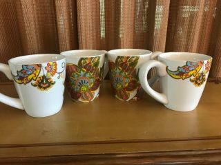 Better Homes & Gardens Floral Spray Set Of 4 Coffee Mugs