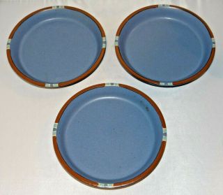 Set Of 3 Dansk International Mesa Salad Plate Blue 7 1/2 " Stoneware Portugal