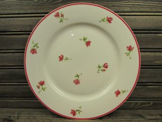 Hathaway Rose By Laura Ashley Dinner Plate Red Rose Sprigs Rim & Ctr Red Trim