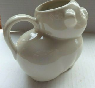 VINTAGE SHAWNEE POTTERY SMILEY PIG CREAMER PITCHER WITH PEACH/ PINK FLOWER USA 3