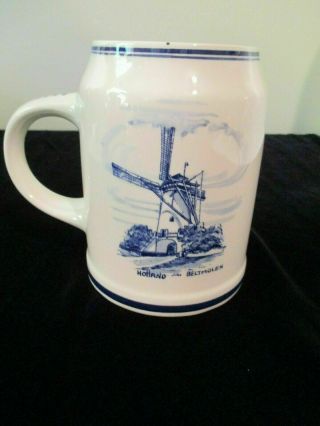 Delft Blue Windmill Beltmolen Stein Coffee Mug Tea Cup Vintage Je Maintiendrai