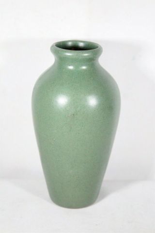 Arts Crafts Zanesville Matte Green Art Pottery Cabinet Vase