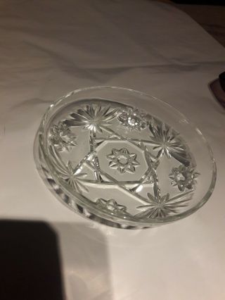 Vintage Eapg Pressed Clear Glass Star Of David Candy Dish 5.  5 Inches
