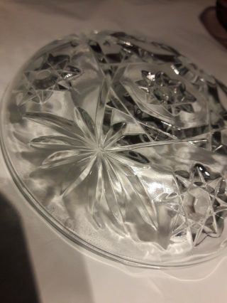 Vintage EAPG Pressed Clear Glass Star of David Candy Dish 5.  5 inches 3