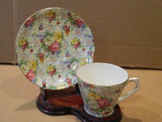 Lord Nelson Ware England " Rose Time " Chintz Cup & Saucer Vintage