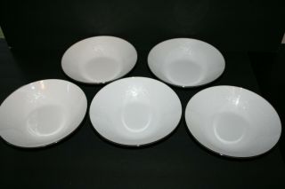 Vintage Noritake Reina 6450q Japan Soup Cereal Bowls 7 1/2 " Set Of 5 White