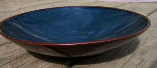 Mikasa Serving Coupe Soup Bowl 9 " Serving Sedona Blue Stoneware Blue & Brown