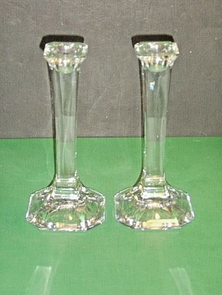 Mikasa Crystal Glass 7 " Tall Candlesticks Candle Holders