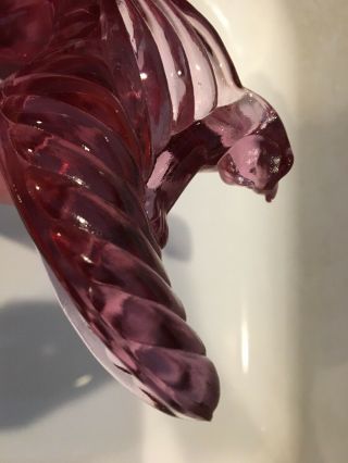 Vintage Collectible Fenton Pink Cat’s Head Glass Shoe 3