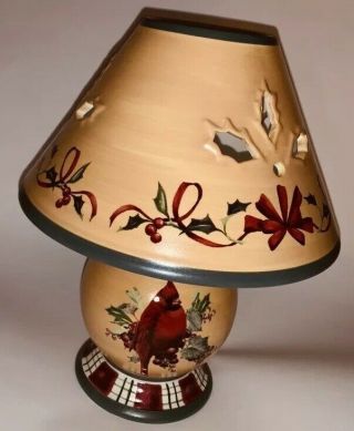 Lenox Winter Greeting Everyday Votive Candle Lamp Cardinal Christmas Decor