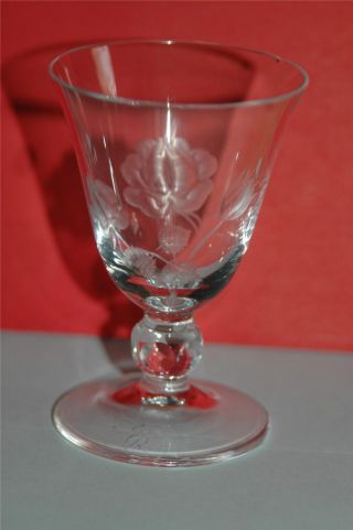 Vintage Rosenthal Crystal Small Cordial Glass Beauty Rose Pattern 3 " T X 2 - 1/8 "