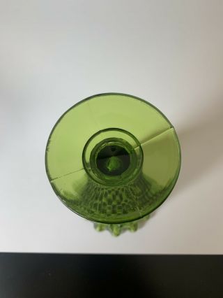Vintage Green Hobnail Glass 6 1/4 
