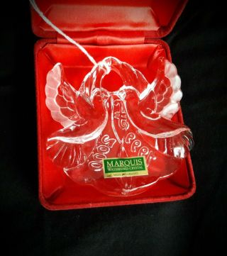 Waterford▪marquis ▪1999 / 2000▪millenium▪ 2 Doves Crystal Christmas Ornament▪exc