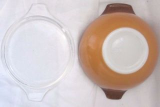 Vintage Pyrex 442 OLD ORCHARD Brown Orange 1 - 1/2 Qt Nesting Bowl with lid 4