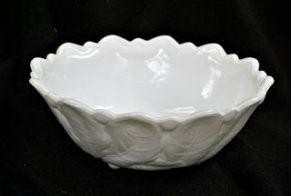 Vintage Indiana Glass Milk White Wild Rose 9 " Serving Bowl 9 Available