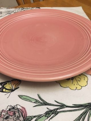 Retired Fiesta Homer Laughlin 11 3/4 " Chop Plate - Round Platter Dusty Rose Pink