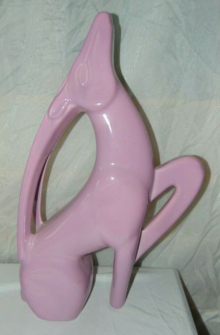 Rare Jaru Huge Mid - Century Modern California Pottery Pink Gazelle Sculpture 1985