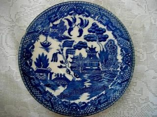 Vintage Made In Japan Blue Willow Plate - Great Patina