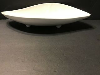 Vintage Pottery Usa Mcm Planter Bowl Footed Mid Century Modern Matte Off White