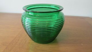 National Potteries Cleveland 1162 Emerald Green Glass Ribbed Planter/vase