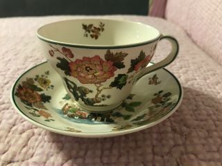 Wedgwood Etruria Barlaston Eastern Flowers Tea Cup And Saucer