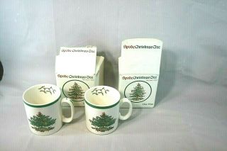 Spode Christmas Tree Coffee Mugs Set Of 2 England
