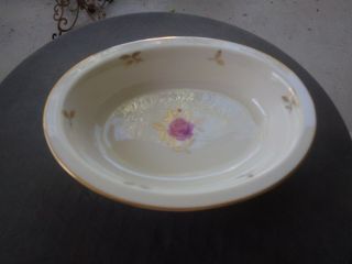 Lenox Rhodora Roselyn Large Oval Serving Bowl With Gold Accent Trim