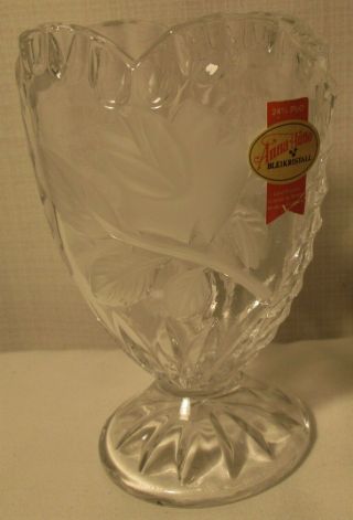Stunning Vintage Anna Hutte Bleikristall 24 Lead Crystal Heart Vase