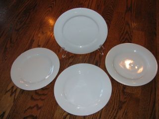 Crate And Barrel Sri Lanka White 8 1/4 " Dinner/luncheon Plate Set Of 4