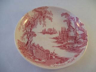 Vintage Johnson Brothers Bros The Old Mill Pink Water Mill Coaster England