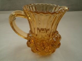 Vintage Bagley Celtic/scottish Thistle Amber Glass Small Individual Jug Vgc