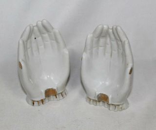 Vintage Set Of 2 Porcelain Open Hands Figurine - Made In Japan