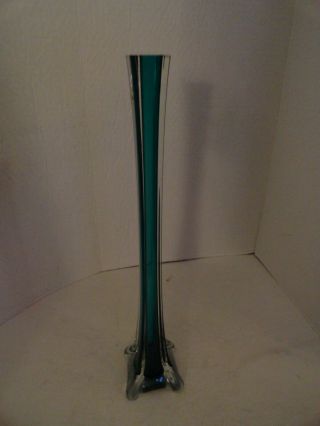 Artland - Glassware - Handmade - Long Stem Vase - Green - 15 1/2 Inch - Ec